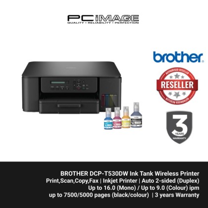 BROTHER DCP-T530DW Ink Tank Wireless Printer (Print, Scan, Copy, Duplex, Airprint) + FREE TNG RM50