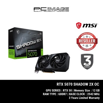 MSI GEFORCE RTX5070 SHADOW 2X OC EDITION 12GB GDDR7 GPU GRAPHIC CARD
