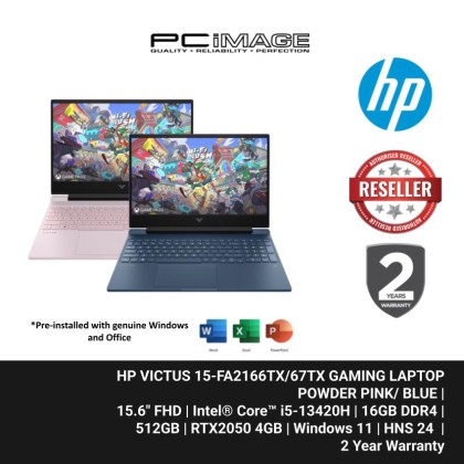 HP VICTUS 15-FA2166TX/67TX GAMING LAPTOP (i5-13420H/16GB DDR4-3200/512GB(EXTRA M.2 SLOT)/RTX2050 4GB/15.6" FHD 300NITS/W11H/HNS24+365 BASIC/2YW+ADP)