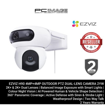 EZVIZ H90 4MP+4MP OUTDOOR PTZ DUAL-LENS CAMERA 2YW