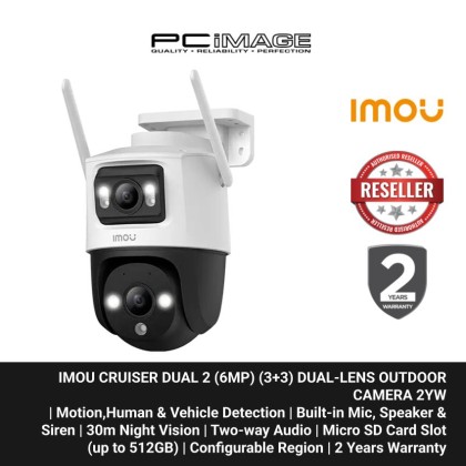 IMOU CRUISER DUAL 2 (6MP) (3+3) DUAL-LENS OUTDOOR CAMERA 2YW IMOU CRUISER DUAL 2 (6MP) (3+3) DUAL-LENS OUTDOOR CAMERA 2YW