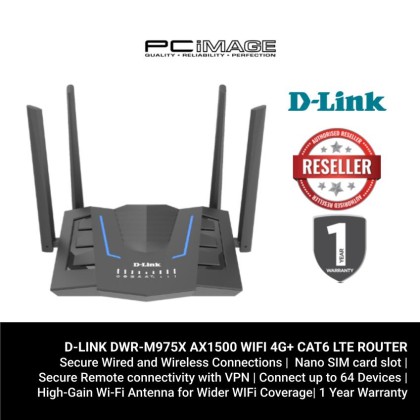 D-LINK DWR-M975X AX1500 WIFI 4G+ CAT6 LTE ROUTER