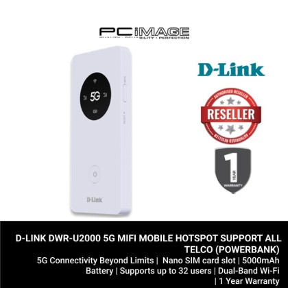 D-LINK DWR-U2000 5G MIFI MOBILE HOTSPOT SUPPORT ALL TELCO (POWERBANK)