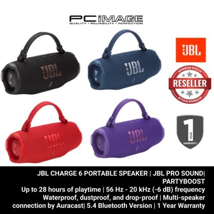 JBL CHARGE 6 PORTABLE SPEAKER | JBL PRO SOUND| PARTYBOOST | 1YW