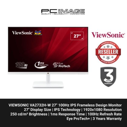 VIEWSONIC VA2732H-W 27" 100Hz IPS Frameless Design Monitor