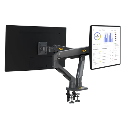 NB NORTH BAYOU G65 DUAL MONITOR ARM GAS-STRUT FLEXI MOUNT 360 DEGREE ROTATABLE FOR 27" - 34", UP TO 16KG