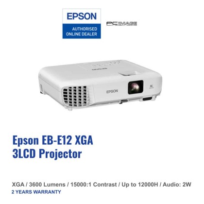 EPSON EB-E12 XGA 3600 Lumens 3LCD Projector