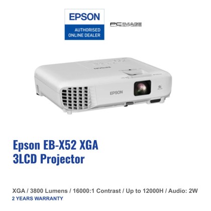 EPSON EB-X52 XGA 3600 Lumens 3LCD Projector