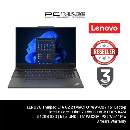 LENOVO THINKPAD E16 G2 21MACTO1WW-CU5 INTEL CORE ULTRA 5 125U/16GB DDR5(1*EXTRA SLOT)/512GB SSD M.2(1*EXTRA M.2 2280 SLOT)/INTEL INTEGRATED/16" WUXGA IPS/BACKLIT/WIN11 PRO/3YW (BACKPACK) LENOVO THINKPAD E16 G2 21MACTO1WW-CU5 INTEL CORE ULTRA 5 125U/16GB DDR5(1*EXTRA SLOT)/512GB SSD M.2(1*EXTRA M.2 2280 SLOT)/INTEL INTEGRATED/16" WUXGA IPS/BACKLIT/WIN11 PRO/3YW (BACKPACK)