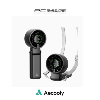 AECOOLY PB02A HALO 02A FOLDABLE HANDHELD FAN/ 5000MAH/ 5 GEARS/ 1YW - BEIGE / BLACK / WHITE