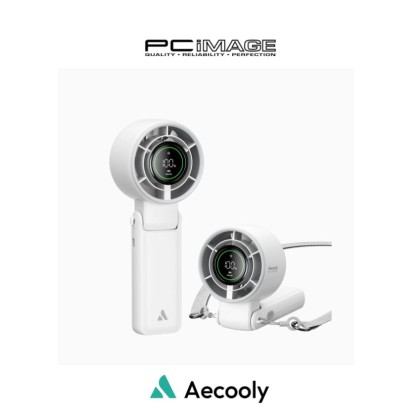 AECOOLY PB02A HALO 02A FOLDABLE HANDHELD FAN/ 5000MAH/ 5 GEARS/ 1YW - BEIGE / BLACK / WHITE