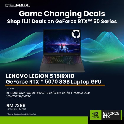 LENOVO Legion 5 15IRX10-83LY004EMJ 15.1" Laptop Eclipse Black (i9-14900HX, 32GB DDR5, 1TB SSD, GeForce RTX5070 8GB, 15.1" WQXGA OLED, Win11H, 2YW) LENOVO Legion 5 15IRX10-83LY004EMJ 15.1" Laptop Eclipse Black (i9-14900HX, 32GB DDR5, 1TB SSD, GeForce RTX5070 8GB, 15.1" WQXGA OLED, Win11H, 2YW)