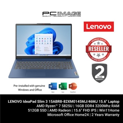 LENOVO IdeaPad Slim 3 15ABR8-82XM0145MJ/82XM0146MJ 15.6" Laptop (R7-5825U, 16GB DDR4, 512GB SSD, Radeon, 15.6" FHD, Win11H, OfficeHome24, 2YW) LENOVO IdeaPad Slim 3 15ABR8-82XM0145MJ/82XM0146MJ 15.6" Laptop (R7-5825U, 16GB DDR4, 512GB SSD, Radeon, 15.6" FHD, Win11H, OfficeHome24, 2YW)