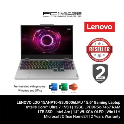 LENOVO LOQ 15AHP10-83JG006LMJ 15.6" Gaming Laptop Luna Grey (R7-250, 16GB DDR5, 512GB SSD, RTX5060 8GB, 15.6" FHD 144HZ, Win11H, 2YW) LENOVO LOQ 15AHP10-83JG006LMJ 15.6" Gaming Laptop Luna Grey (R7-250, 16GB DDR5, 512GB SSD, RTX5060 8GB, 15.6" FHD 144HZ, Win11H, 2YW)