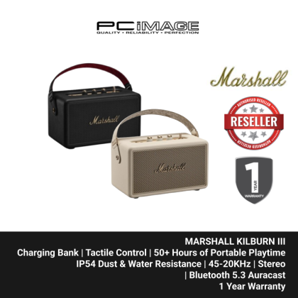 MARSHALL KILBURN III PORTABLE LOUDSPEAKER | 50+ HOURS PLAYTIME | 1 YEARS WARRANTY