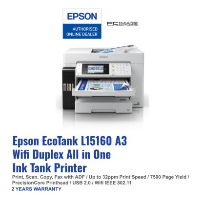 EPSON EcoTank L15160 A3 Wi-Fi Duplex All-in-One Ink Tank Printer (Print|Scan|Copy|Fax with ADF)