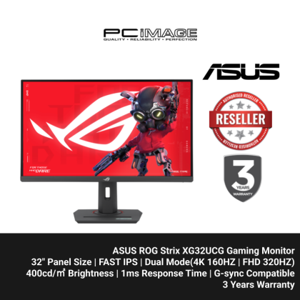 ASUS ROG Strix XG32UCG Gaming Monitor 32" dual mode | 1ms | Fast IPS | USB Type C | 3YW ASUS ROG Strix XG32UCG Gaming Monitor 32" dual mode | 1ms | Fast IPS | USB Type C | 3YW
