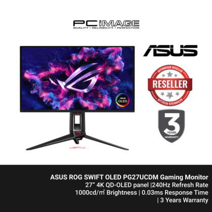 ASUS ROG Swift OLED PG27UCDM gaming monitor 27" 4kQD-OLED PANEL | 240HZ | 0.03MS | OLED Anti-Flicker 2.0| G-Sync | DP|HDMI|USB-C|PD-90W| 3YW ASUS ROG Swift OLED PG27UCDM gaming monitor 27" 4kQD-OLED PANEL | 240HZ | 0.03MS | OLED Anti-Flicker 2.0| G-Sync | DP|HDMI|USB-C|PD-90W| 3YW