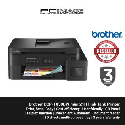 Brother DCP-T830DW Ink Tank Print, Scan, Copy, Duplex Print, Wireless, ADF, MP Tray, LAN