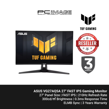 ASUS TUF Gaming Series 5 - VG27AQ5A Gaming Monitor 27" QHD|210HZ|FAST IPS | ELMB SYNC|0.3MS|SPEAKER |GAMING AI ASUS TUF Gaming Series 5 - VG27AQ5A Gaming Monitor 27" QHD|210HZ|FAST IPS | ELMB SYNC|0.3MS|SPEAKER |GAMING AI