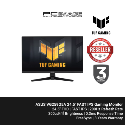 ASUS TUF GAMING MONITOR VG259Q5A 24.5'' FHD/1920x1080/FAST IPS/0.3MS/200HZ/HDMI/DP ASUS TUF GAMING MONITOR VG259Q5A 24.5'' FHD/1920x1080/FAST IPS/0.3MS/200HZ/HDMI/DP