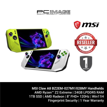 MSI Claw A8 BZ2EM-027MY/028MY Handhelds (RYZEN Z2 Extreme, 24GB LPDDR5, 1TB SSD, AMD Radeon, 8" FHD+ 120HZ, Win11H, 1YW) + FREE SONIC RACING MSI Claw A8 BZ2EM-027MY/028MY Handhelds (RYZEN Z2 Extreme, 24GB LPDDR5, 1TB SSD, AMD Radeon, 8" FHD+ 120HZ, Win11H, 1YW) + FREE SONIC RACING