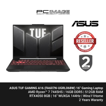 ASUS TUF GAMING A16 (FA607N-UGRL068W) R7-7445HS, 16GB DDR5, 512GB , RTX4050 6GB, 16" FHD 144Hz, Win11H, 2YW, Mecha Grey ASUS TUF GAMING A16 (FA607N-UGRL068W) R7-7445HS, 16GB DDR5, 512GB , RTX4050 6GB, 16" FHD 144Hz, Win11H, 2YW, Mecha Grey