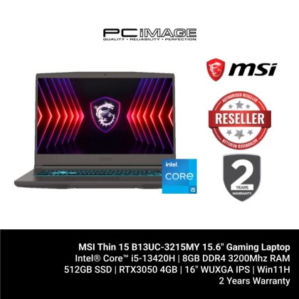 MSI Thin 15 B13UC-3215MY 15.6" Gaming Laptop Cosmos Grey (i5-13420H, 8GB 3200Mhz, 512GB SSD, RTX3050 4GB, 15.6" FHD 144Hz, Win11H, 2YW)