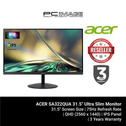 ACER ULTRA SLIM SA322QUA 31.5"/2450X1440/2K/WQHD/1MS/75HZ/HDMI/DP/IPS/3YW Monitor