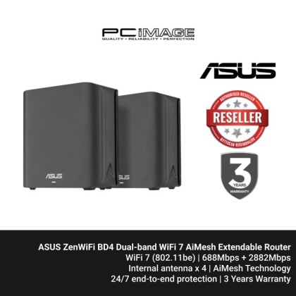 ASUS ZenWiFi BD4 Dual-band WiFi 7 AiMesh Extendable Router (2PACK/3PACK) ASUS ZenWiFi BD4 Dual-band WiFi 7 AiMesh Extendable Router (2PACK/3PACK)