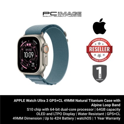 [ PRE-ORDER] APPLE Watch Ultra 3 GPS+CL 49MM Natural Titanium Case with Alpine Loop Band