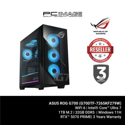 ASUS ROG 58L G700TF-7265KF279W U7-265KF/32GB/1TB /RTX5070 12GB/W11H/BLACK/3YW