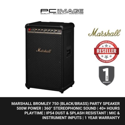 MARSHALL BROMLEY 750 (BLACK/BRASS) PARTY SPEAKER