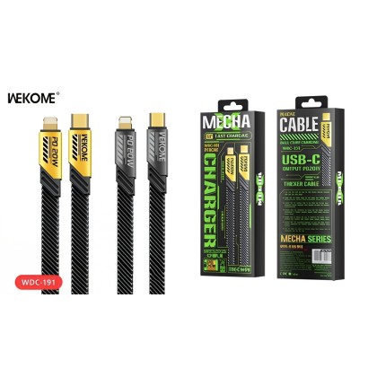 WEKOME WDC-191 MECHA SERIES PD20W TYPE-C TO LIGHTNING SUPER FAST CHARGING CABLE - 6MW WEKOME WDC-191 MECHA SERIES PD20W TYPE-C TO LIGHTNING SUPER FAST CHARGING CABLE - 6MW