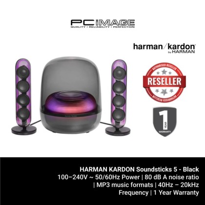 HARMAN KARDON SOUNDSTICKS 5 (BLK) | 2.1 ICONIC DESIGN | 190W RMS | HDMI ARC/BT5.4 | 1YW