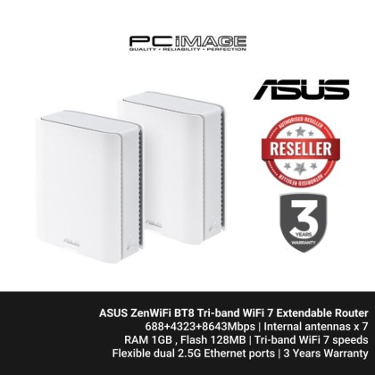 ASUS ZenWiFi BT8 Tri-band WiFi 7 (802.11be) Smart AiMesh Extendable Router