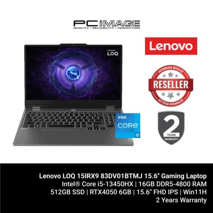 Lenovo LOQ 15IRX9 83DV01BTMJ 15.6'' FHD IPS 144Hz Gaming Laptop Luna Grey (i5-13450HX, 16GB, 512GB SSD, RTX4050 6GB, Win11H) Lenovo LOQ 15IRX9 83DV01BTMJ 15.6'' FHD IPS 144Hz Gaming Laptop Luna Grey (i5-13450HX, 16GB, 512GB SSD, RTX4050 6GB, Win11H)
