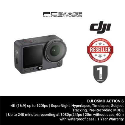 DJI OSMO ACTION 6 BLACK | 4K 120FPS | 4K HORIZONSTEADY | 1YW DJI OSMO ACTION 6 BLACK | 4K 120FPS | 4K HORIZONSTEADY | 1YW