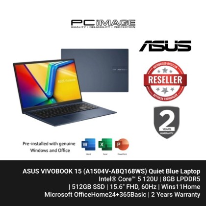 ASUS VIVOBOOK 15 (A1504V-ABQ168WS) INTEL CORE 5-120U/15.6" FHD/8GB RAM/512GB SSD/WIN11/HNS24/2YW
