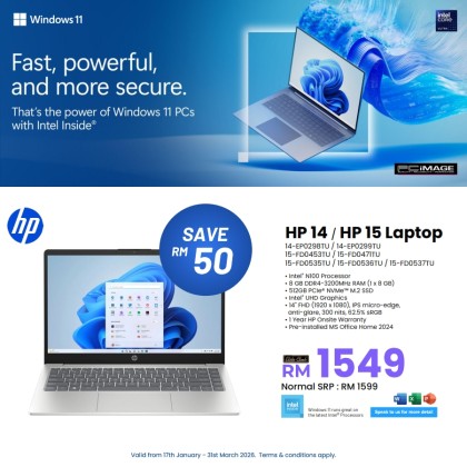 HP 15-FD0471TU/15-FD0453TU 15.6" Laptop (N100, 8GB DDR4, 512GB SSD, Intel UHD, 15.6" FHD, Win11H, OfficeHome24, 1YW)