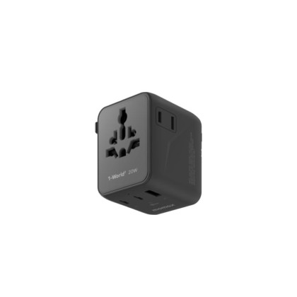 MOMAX UA27 1-WORLD2 35W GAN TRAVEL ADAPTER DUAL 2YW/BLACK