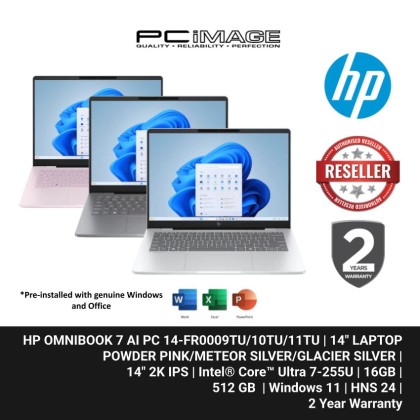 HP OMNIBOOK 7 14-FR0009TU/10TU/11TU ULTRA 7-255U/16GB/512GB G4/INTEL/14" 2K IPS/W11H/HOME24/2YW