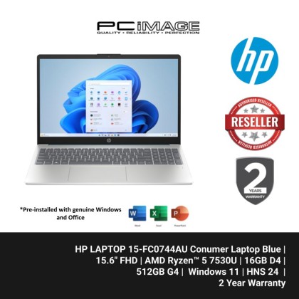 HP LAPTOP 15-FC0744AU/45AU/46AU/47AU R5-7530U/16GB D4/512GB G4/ATI/15.6" FHD/W11H/HOME24/2YW/FINGERPRINT
