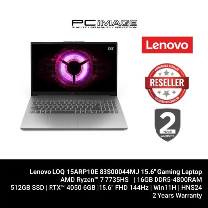 LENOVO LOQ 15ARP10E 83S00044MJ /R7-7735HS/16GB/512GB /RTX4050 6GB/15.6" FHD/W11H/HOME24/LUNA GREY/2YW LENOVO LOQ 15ARP10E 83S00044MJ /R7-7735HS/16GB/512GB /RTX4050 6GB/15.6" FHD/W11H/HOME24/LUNA GREY/2YW