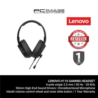 LENOVO H110 GAMING HEADSET/BLACK/1YW