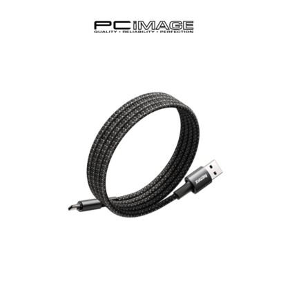 REMAX C02-AC USB TO TYPE-C 66W ALUMINUM ALLOY MAGNETIC ATTRACTION EASY STORAGE BRAIDED DATA CABLE 1.2M - BLACK 6MW