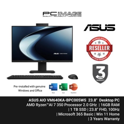 ASUS VM640KA (BPC007WS) AIO 23.8" FHD | RYZEN AI 7 | 16GB DDR5 | 1TB | WINDOWS 11 | 3YW ASUS VM640KA (BPC007WS) AIO 23.8" FHD | RYZEN AI 7 | 16GB DDR5 | 1TB | WINDOWS 11 | 3YW