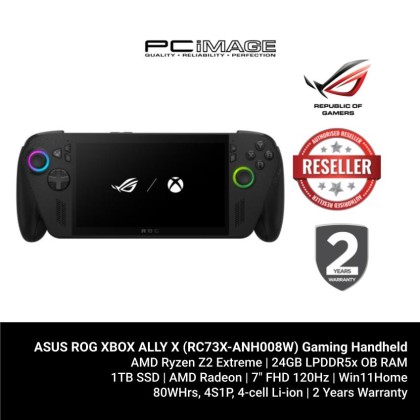 ASUS ROG XBOX ALLY X (RC73X-ANH008W) 7" 120Hz Touch Gaming Handheld (RYZEN AI Z2, 24GB LPDDR5, 1TB SSD, AMD Radeon, 7" FHD 120HZ(TOUCH), Win11) ASUS ROG XBOX ALLY X (RC73X-ANH008W) 7" 120Hz Touch Gaming Handheld (RYZEN AI Z2, 24GB LPDDR5, 1TB SSD, AMD Radeon, 7" FHD 120HZ(TOUCH), Win11)