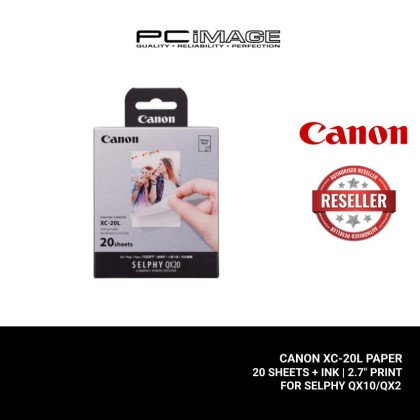 CANON XC-20L PAPER | 20 SHEETS + INK | 2.7" PRINT | FOR SELPHY QX10/QX20