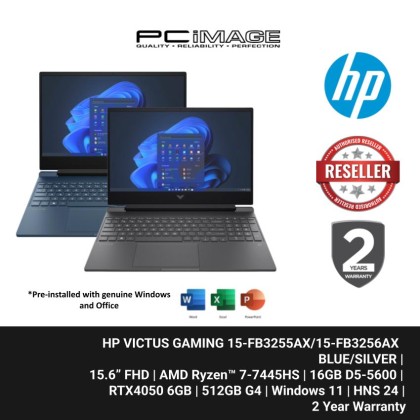 HP VICTUS GAMING 15-FB3255AX/56AX R7-7445HS/16GB D5-5600/512GB G4/RTX4050 6GB/15.6" FHD 144HZ/W11H/HOME24/BLUE/SILVER/2YW
